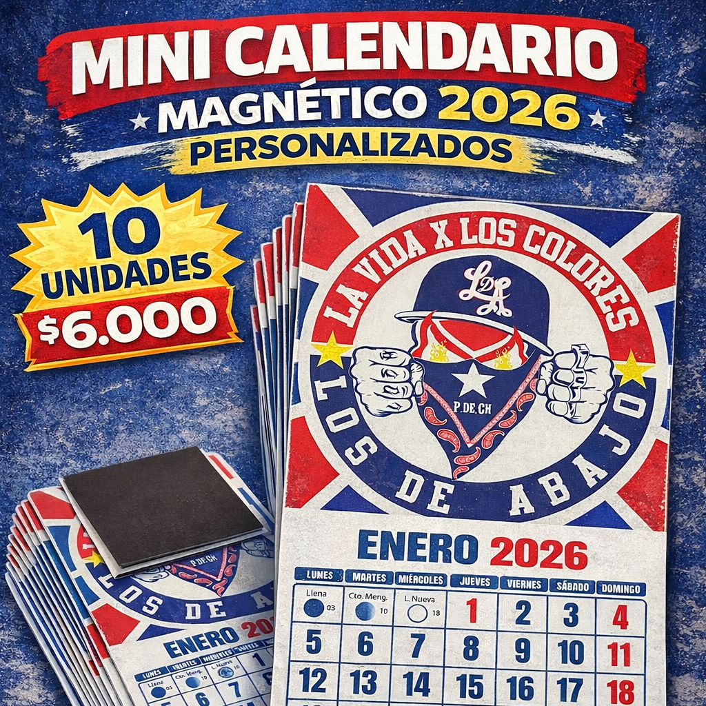 Calendario Mini Imantado 2026 PERSONALIZADO 10 unidades