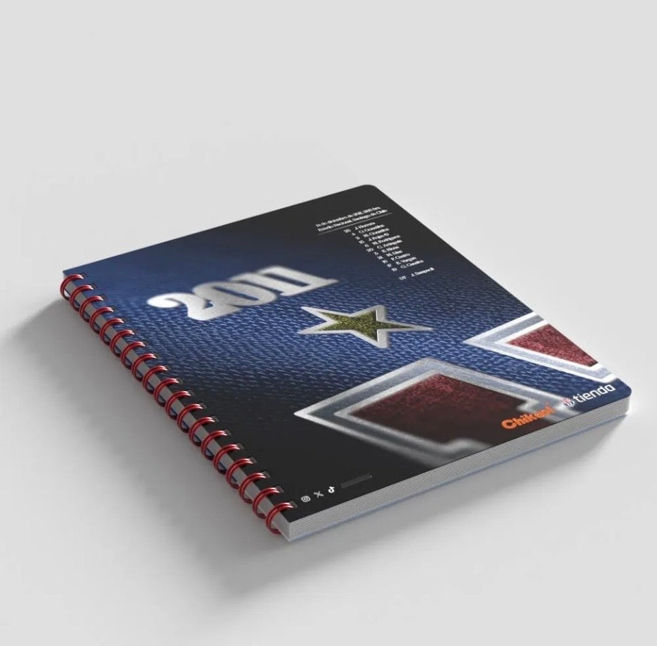Cuaderno U. de Chile Oficial doble espiral rojo 2026 Pack 10 unidades