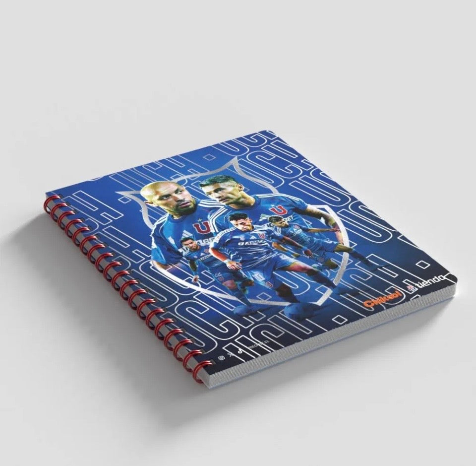 Cuaderno U. de Chile Oficial doble espiral rojo 2026 Pack 10 unidades
