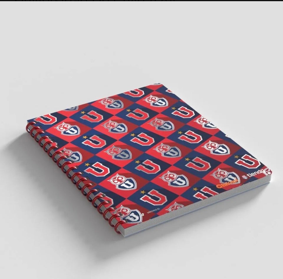 Cuaderno U. de Chile Oficial doble espiral rojo 2026 Pack 10 unidades
