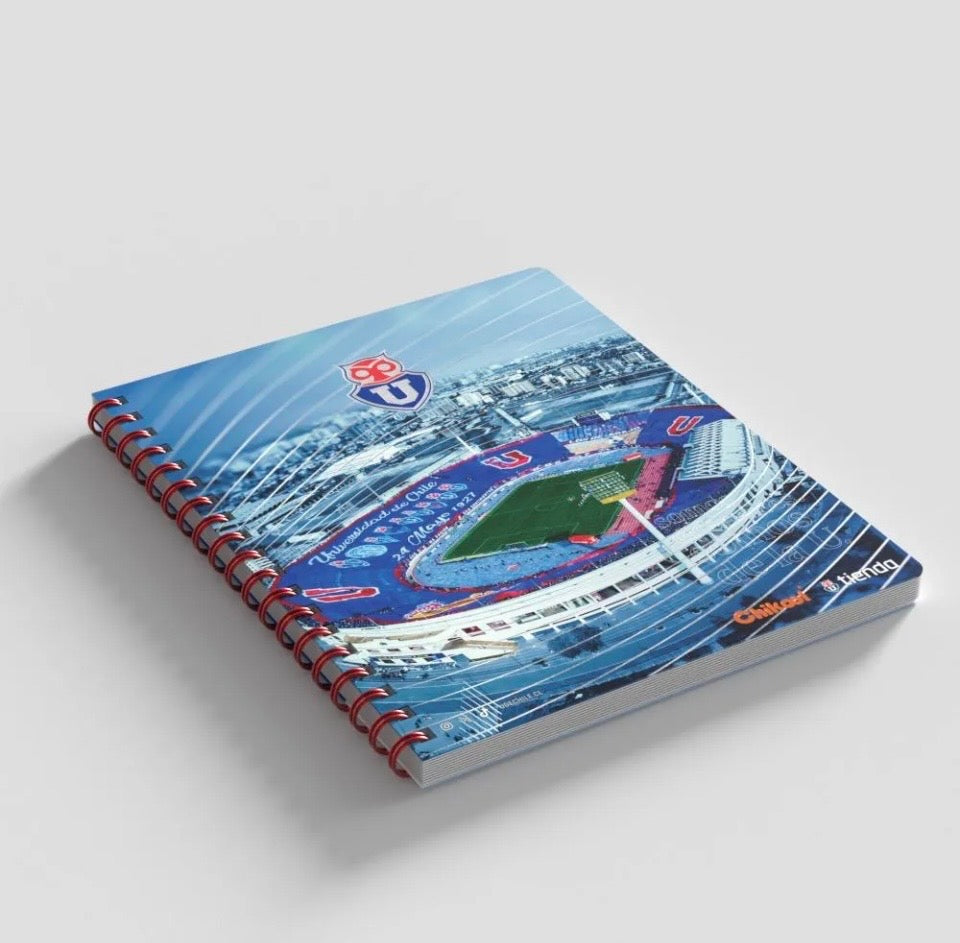 Cuaderno U. de Chile Oficial doble espiral rojo 2026 Pack 10 unidades