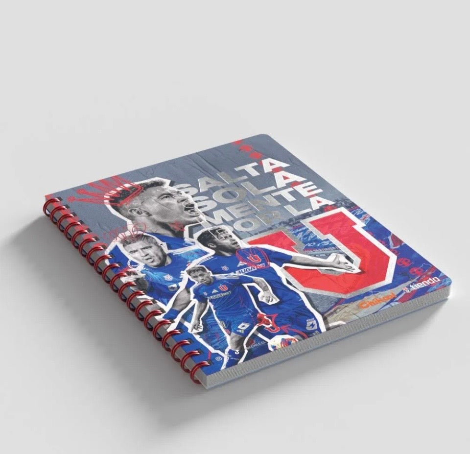 Cuaderno U. de Chile Oficial doble espiral rojo 2026 Pack 10 unidades